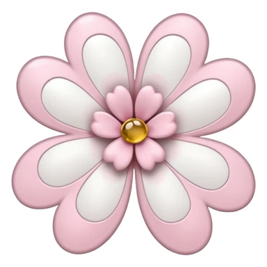 white sakura flower with a bow and paw print center sticker