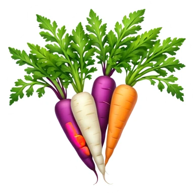 Purple yellow white carrots  sticker