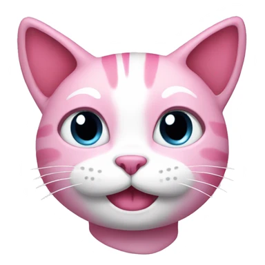 Pink cat with smile sticker