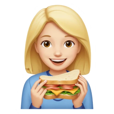 девушка ест сэндвич и он ей нравится sticker