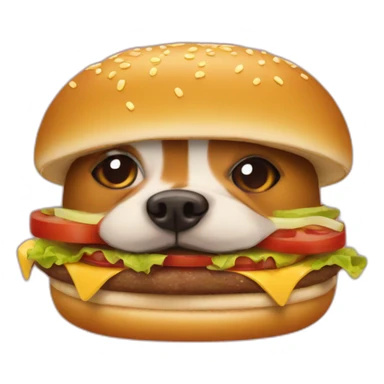 Dog in a burger sticker
