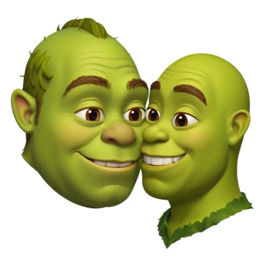 kissing shrek sticker