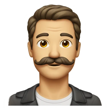 señor con bigote pelo corto sticker