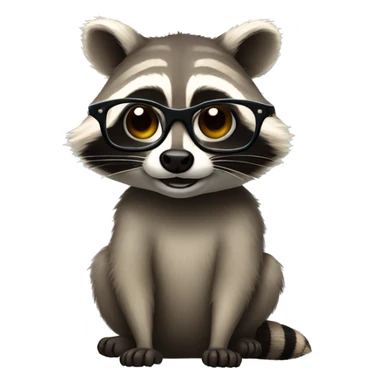 raccoon with round big glasses sticker
