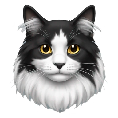 Black and white long haired cat sticker