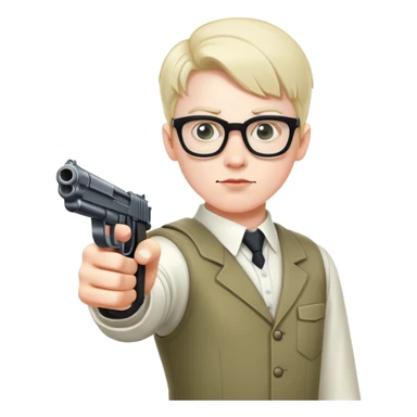 Nerd pointing gun at you sticker