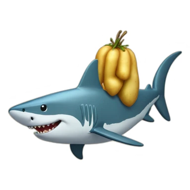 Patate sur un requin sticker