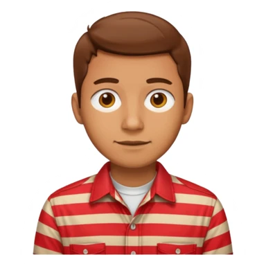 Man with red Striped Shirt not t shirt sticker