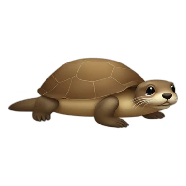 Loutre sur une tortue  sticker