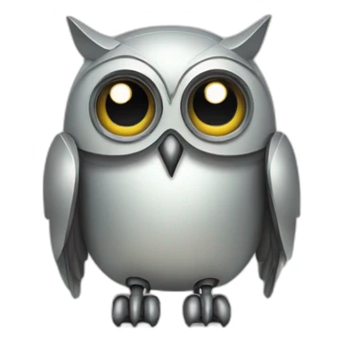 Sad robot owl sticker