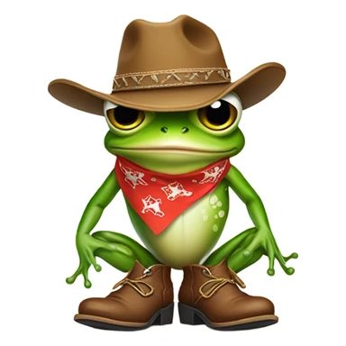 Cowboy frog sticker