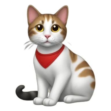 Cat with red and black dress sitting on the floor sticker
