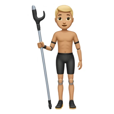 full body human emoji but with a prosthetic leg sticker
