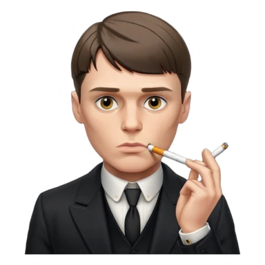 Tommy Shelby in black dress with a cig in his mouth and make his face exact  sticker