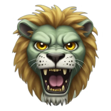 Zombie lion undead sticker