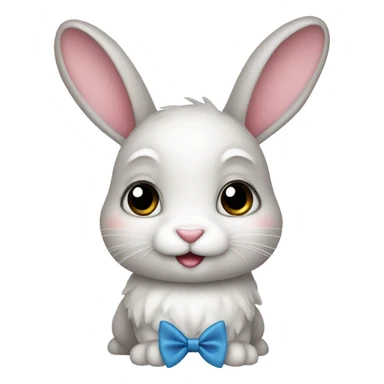 Bunny wearing a bow sticker