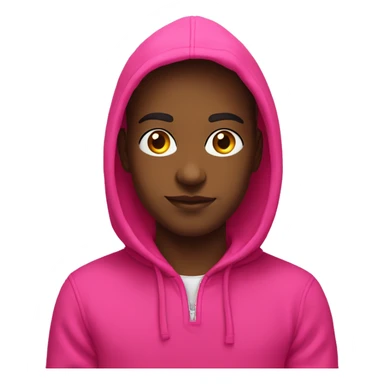 bright pink hoodie with tittle “stockholm” sticker