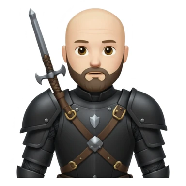 bald bearded  armed guards black armour sticker