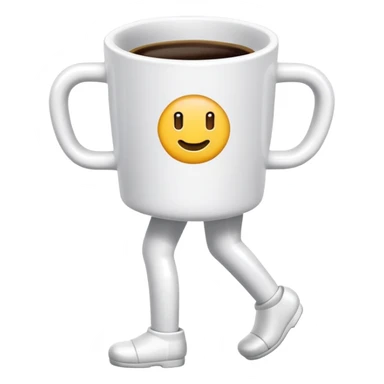 Coffee cup with legs sticker
