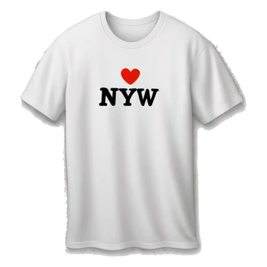 T-shirt with the inscription “I ❤️ NYW” sticker