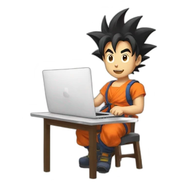 goku remote working sticker