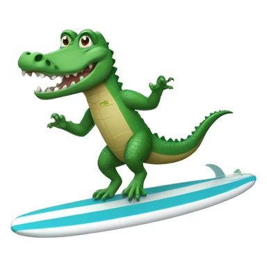 crocodile riding a surfboard sticker