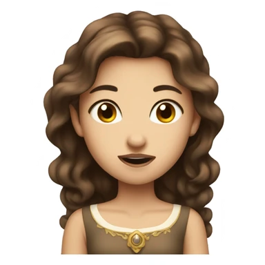 Brown hair princess biting lip sticker