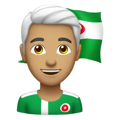 man with algeria flag sticker