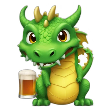 Dragon buvant bière sticker