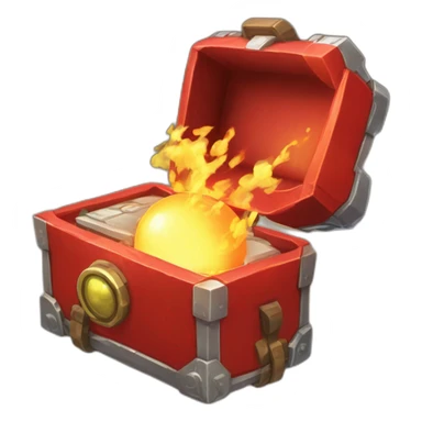 Pokemon Game LootCase Color Red Fire Flame Rich Treasure Legendary Epic Pokeballs and Pokemons Inside this have Shiny Glow sticker