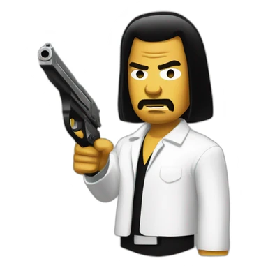 Pulp fiction holding gun sticker