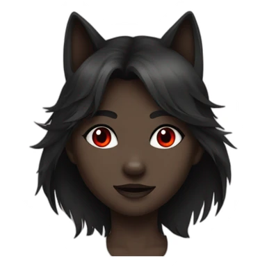 Black Wolf girl red eyes sticker