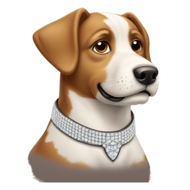 Perro marrón con collar de diamantes sticker