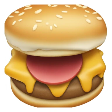 Generate a sleepy cheeseburger emoji with droopy eyes, a tiny yawn, and a slightly messy look. sticker