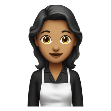 woman wearing black apron sticker