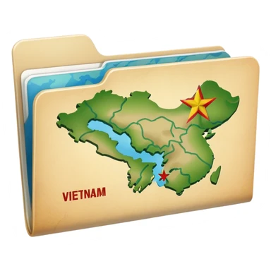 folder with map of vietnam inside sticker