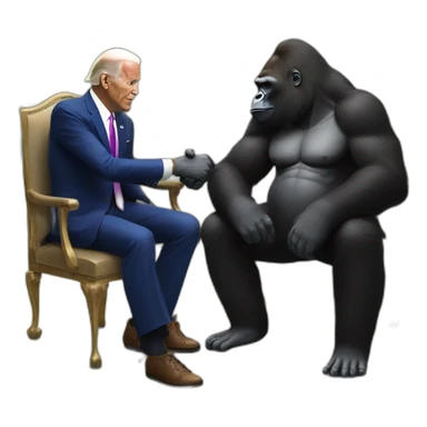 Stylish looking Gorilla meeting with Joe Biden sticker
