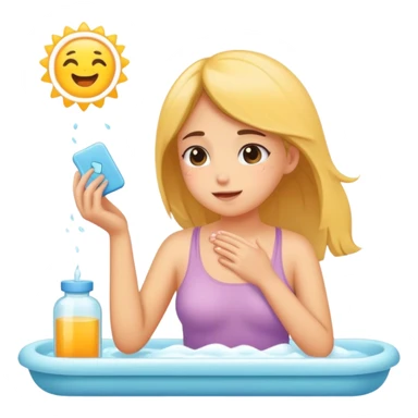 a girl doing self-care routine sticker