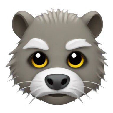 A coypu with a Batman mask sticker