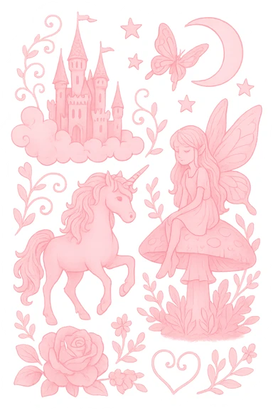 pink fantasy, no background sticker