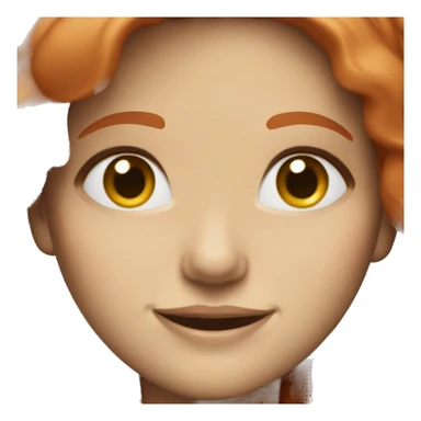 smiling girl with red hair, light skin and blue eyes sticker