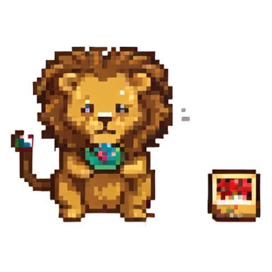 lion eating chocolate sticker