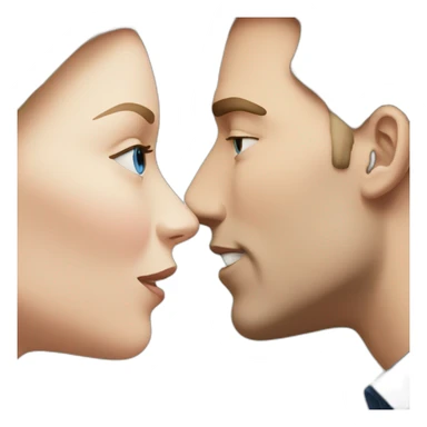 White man kiss white female and blue eyes sticker