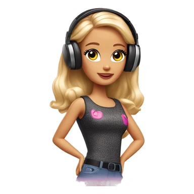 barbie listening to music sticker