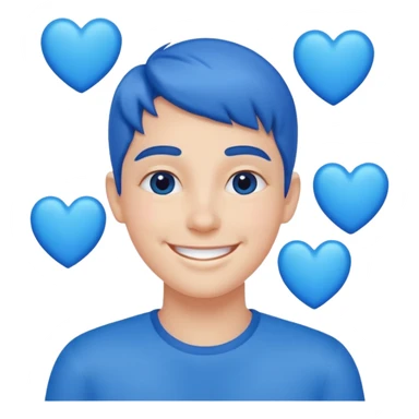 Head 🥰of love with blue hearts sticker