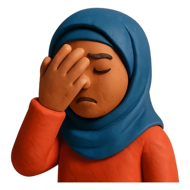 claymation style woman in hijab facepalming sticker