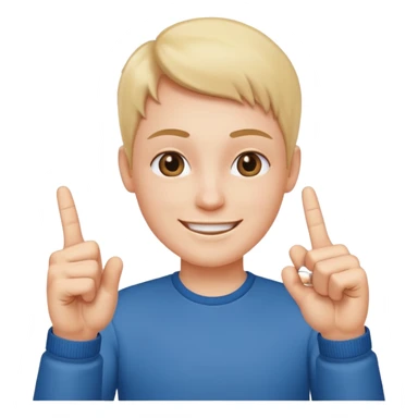 Happy person making a middle finger on both hands sticker