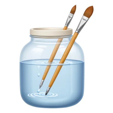 Water jar for brushes sticker