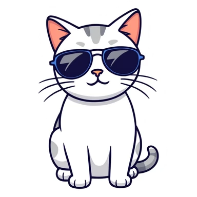 Cat with sunglasses sticker
