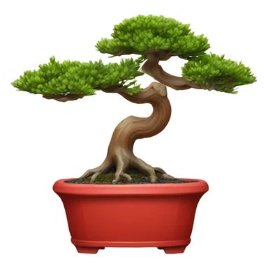 juniper bonsai in a red pot sticker